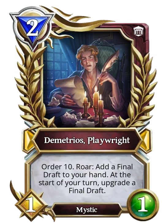 Demetrios, Playwright